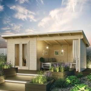 Overstrand Wooden Cabin In Untreated Natural Timber
