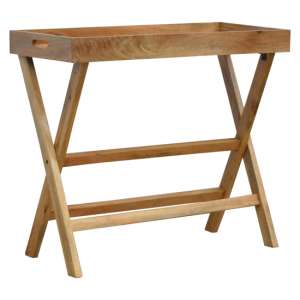 Ovum Wooden Butler Tray Study Desk In Oak Ish With Foldable Legs