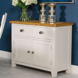 Oxford Wooden Small Sideboard In White And Oak