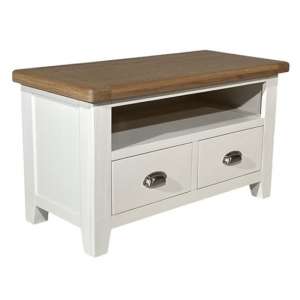 Oxford Wooden Small TV Unit In White And Oak