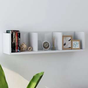 Pacorro High Gloss Wall Shelf With 3 Compartments In White