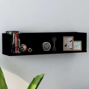 Pacorro Wooden Wall Shelf With 3 Compartments In Black