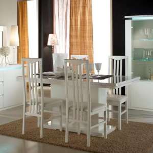 Padua Wooden Dining Table In White High Gloss