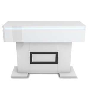 Padua Wooden LED Console Table In High Gloss White And Black