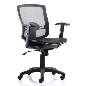 Palma Task Back Black Office Chair In Black With Arms