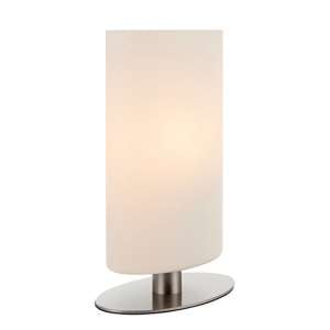 Palmer Opal Glass Table Lamp In Satin Nickel