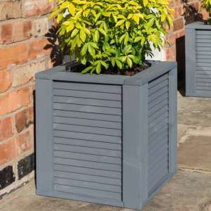 Palterton Square Wooden Planter In Grey