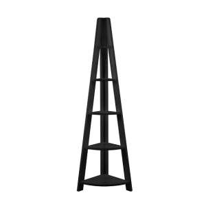 Tarvie Corner Shelving Unit In Black With Ladder Style