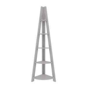 Tarvie Corner Wooden Shelving Unit In Grey With Ladder Style