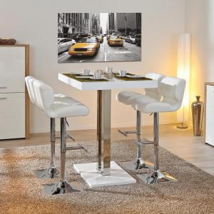 Bar Table Sets And Stools Furniture In Fashion Palzo Bar Table In White High Gloss With 4 Candid Stools