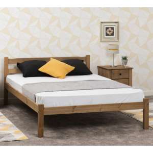 Prinsburg Wooden Double Bed In Natural Wax