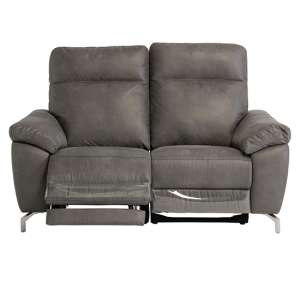 Pansy Fabric Electric Recliner 2 Seater Sofa With USB In Grey