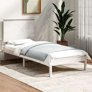 Parees Solid Pinewood Single Bed In White