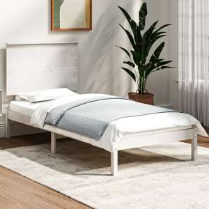 Parees Solid Pinewood Small Single Bed In White