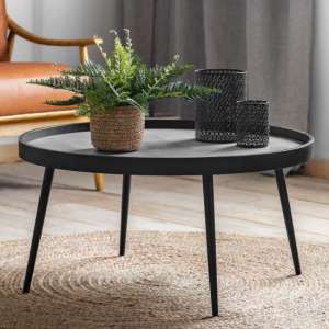 Parham Wooden Coffee Table With Black Base In Natural