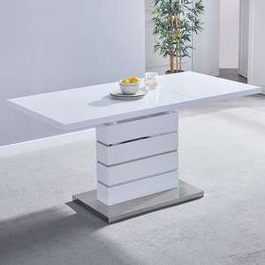 Parini Extending High Gloss Dining Table In White