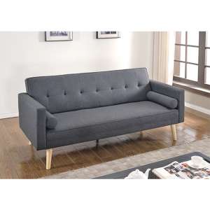 Paris Linen Fabric Sofa Bed In Dark Grey