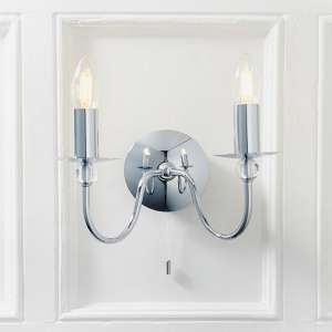 Parkstone 2 Lights Clear Glass Wall Light In Chrome