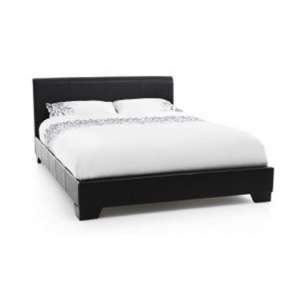 Parma Faux Leather Small Double Bed In Black