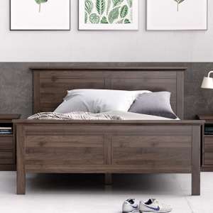 Paroya Wooden Double Bed In Walnut