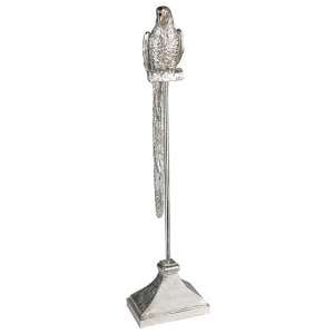 Parrot Poly Small Sculpture In Antique Silver