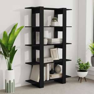 Parry Wooden Bookcase And Room Divider In Black