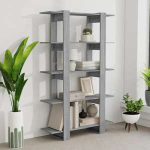 Parry Wooden Bookcase And Room Divider In Grey Sonoma Oak