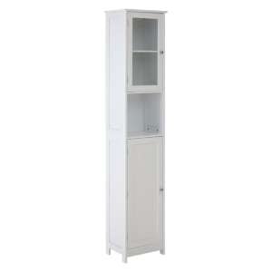 Partland Wooden Floor Standing Tall Bathroom Cabinet In White