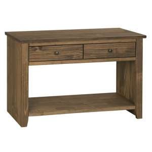 Pascal Wooden Console Table In Pine With 2 Drawers