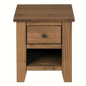 Pascal Wooden Lamp Table In Pine With 1 Drawer