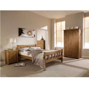 Hinkley Wooden King Size Bed In Pine Finish