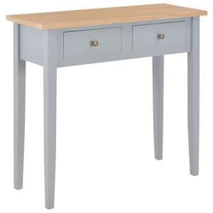 Pasgen Wooden Dressing Console Table With 2 Drawers In Grey