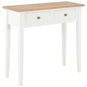 Pasgen Wooden Dressing Console Table With 2 Drawers In White