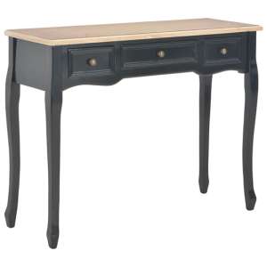 Pasgen Wooden Dressing Console Table With 3 Drawers In Black