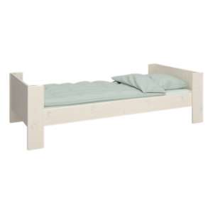Pathos Wooden Single Bed In White Wash