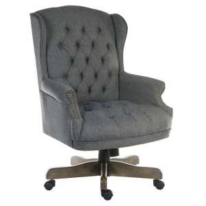 Patmos Executive Office Chair In Grey Fabric With Wheels