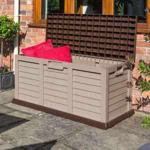Peaslake Plastic Cushion Storage Box In Mocha