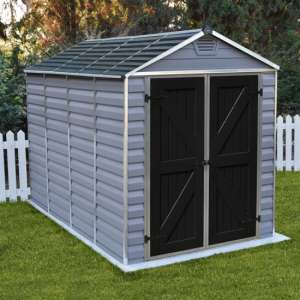 Peaslake Skylight Plastic 6x10 Deco Apex Shed In Grey