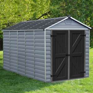 Peaslake Skylight Plastic 6x12 Deco Apex Shed In Grey