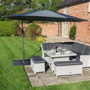 Peebles Fabric Overhang Parasol With Powder Coat Steel Frame