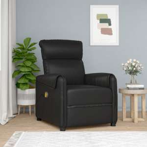Pekin Faux Leather Massage Recliner Chair In Black