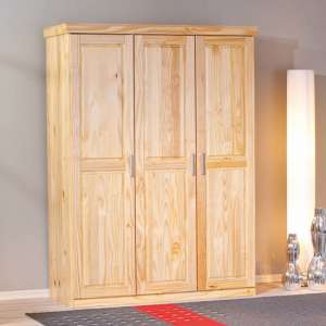 Pelle Wooden Wardrobe In Natural Oak With 3 Doors