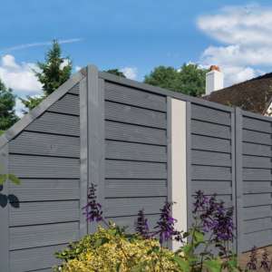 Peltra Set Of 3 Angled Solid Infill Wooden 6x3 Screen In Grey