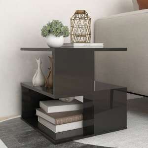 Pelumi Square High Gloss Side Table In Black