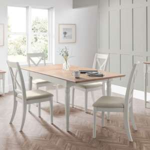 Pacari Extending Oak Grey Dining Table With 4 Chairs