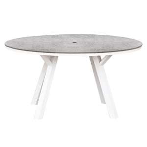 Pengta Outdoor Round 150cm Ceramic Top Dining Table In Stone