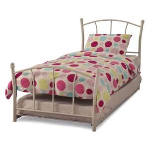 Penny Metal Single Bed With Guest Bed In White