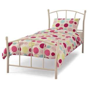 Penny Metal Single Bed In White Gloss