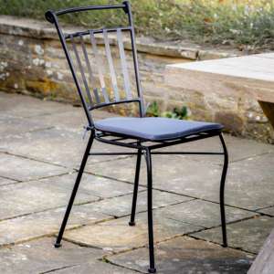 Penrath Metal Outdoor Dining Chair In Charcoal