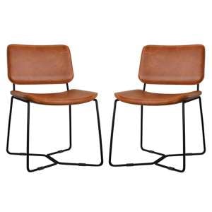 Pensford Bruicato Genuine Leather Dining Chairs In Pair